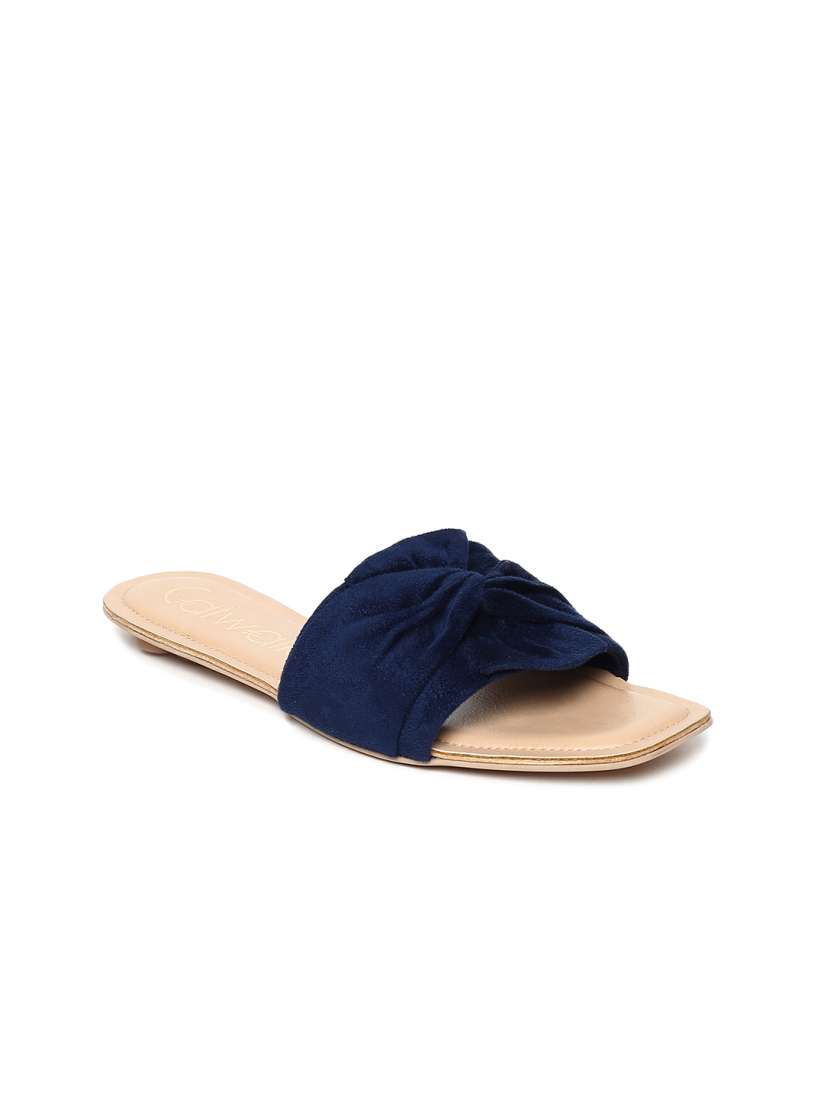 Buy Catwalk Women Navy Blue Solid Open Toe Flats Flats for Women 8607969 Myntra