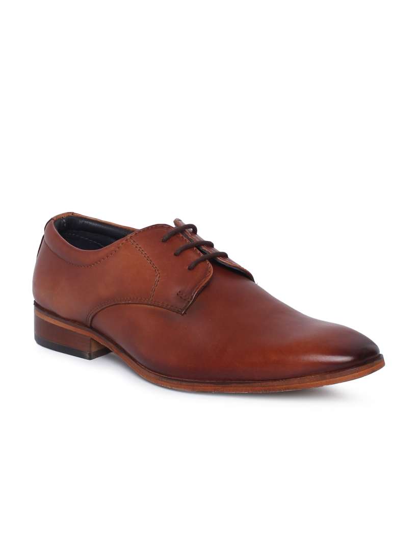 Buy Tresmode Men Tan Brown Leather Formal Derbys Formal Shoes for Men 8613973 Myntra