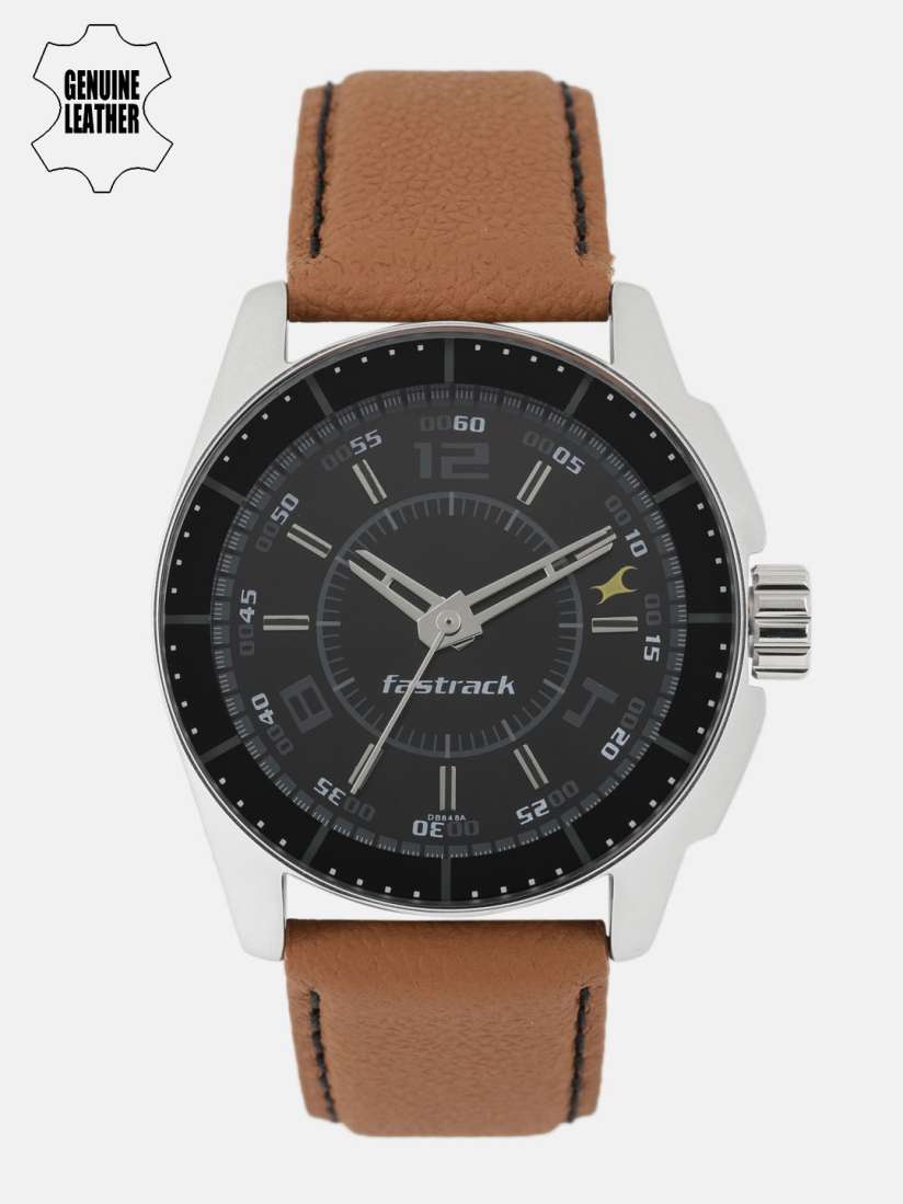 Buy Fastrack Men Black Genuine Leather Analogue Watch NK3089SL05 OR2 Watches for Men 8614191 Myntra