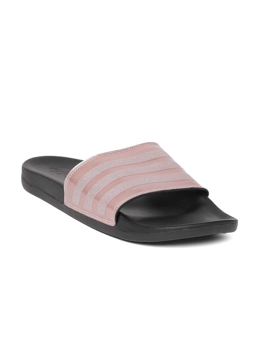 rose gold adidas sliders