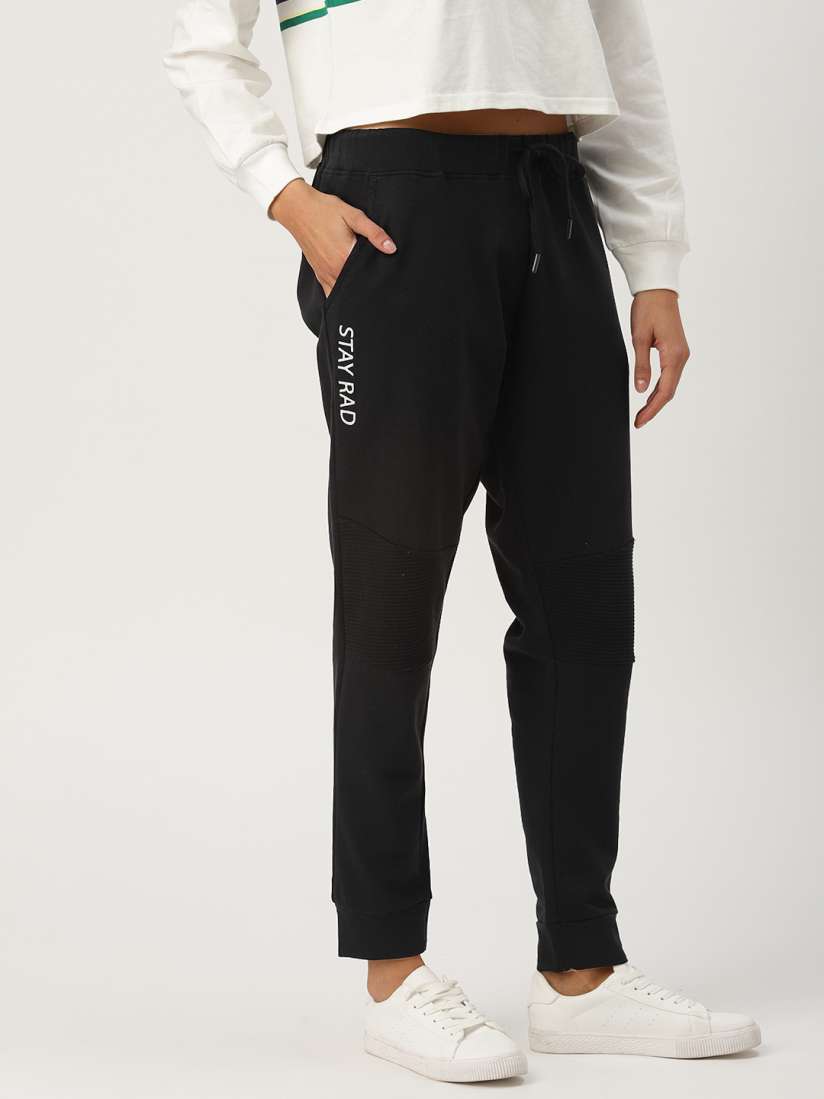 Buy Ms.Taken Women Black Regular Fit Solid Joggers Trousers for Women 8626343 Myntra