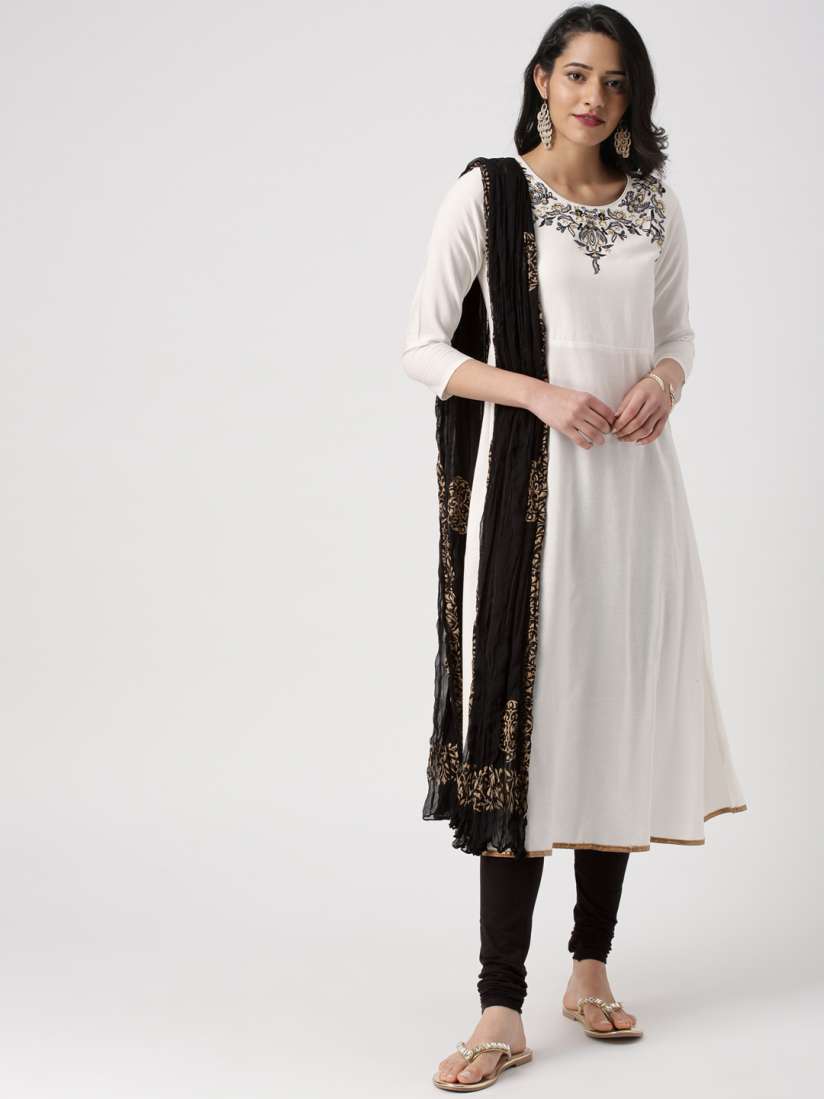 White kurta with leggings on sale