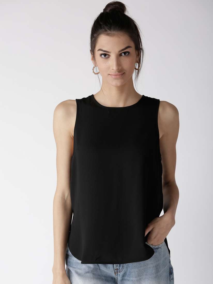 Buy FOREVER 21 Women Black Solid Top Tops for Women 8634121 Myntra