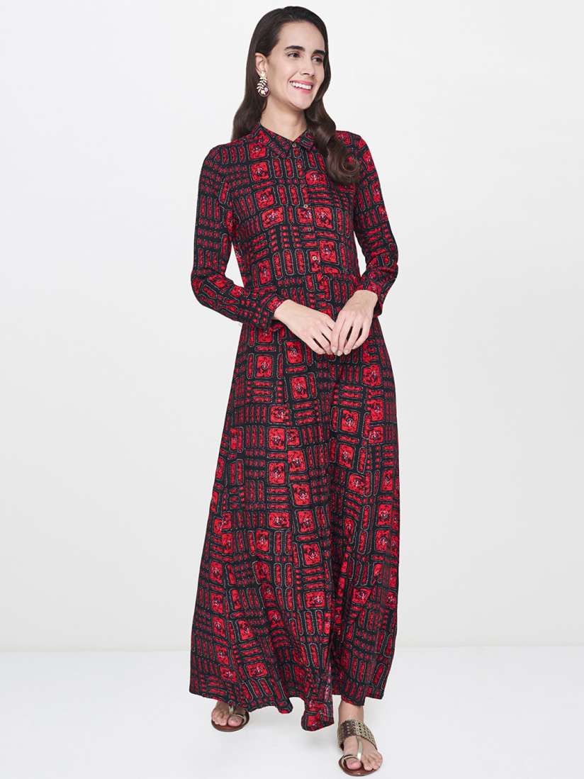 Global desi red maxi dress cheap