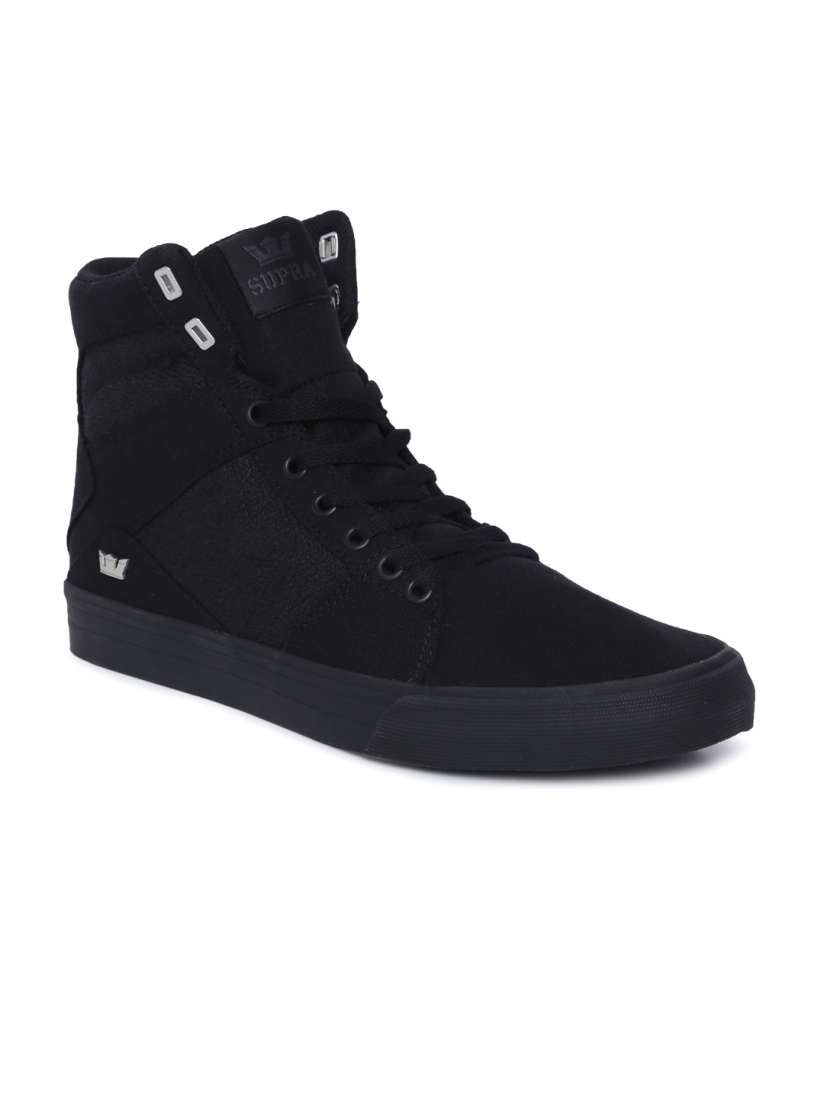 Buy Supra Men Black ALUMINUM Solid Mid Top Sneakers Casual Shoes for Men 8675255 Myntra