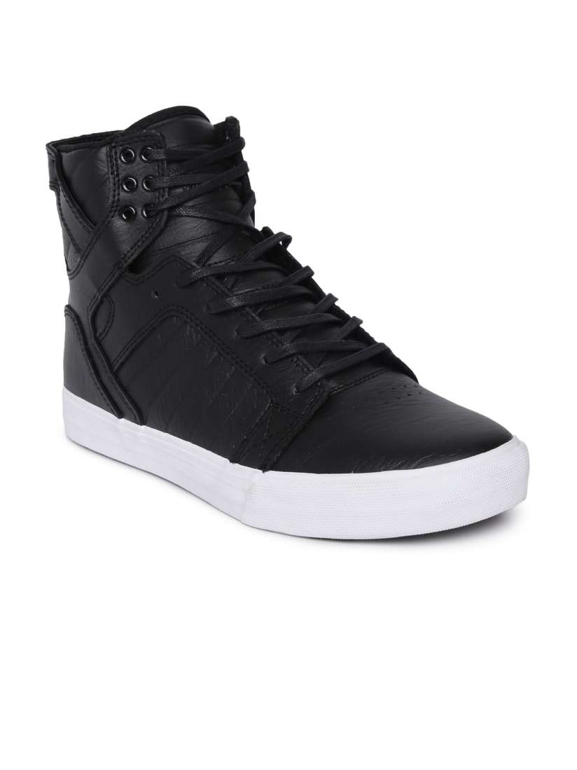 Buy Supra Men Black Solid SKYTOP Leather Sneakers Casual Shoes for Men 8675283 Myntra