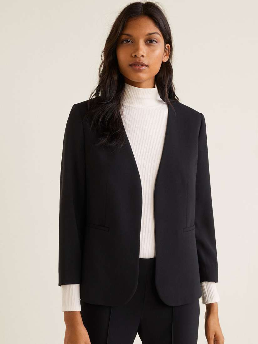 Mango black blazer top