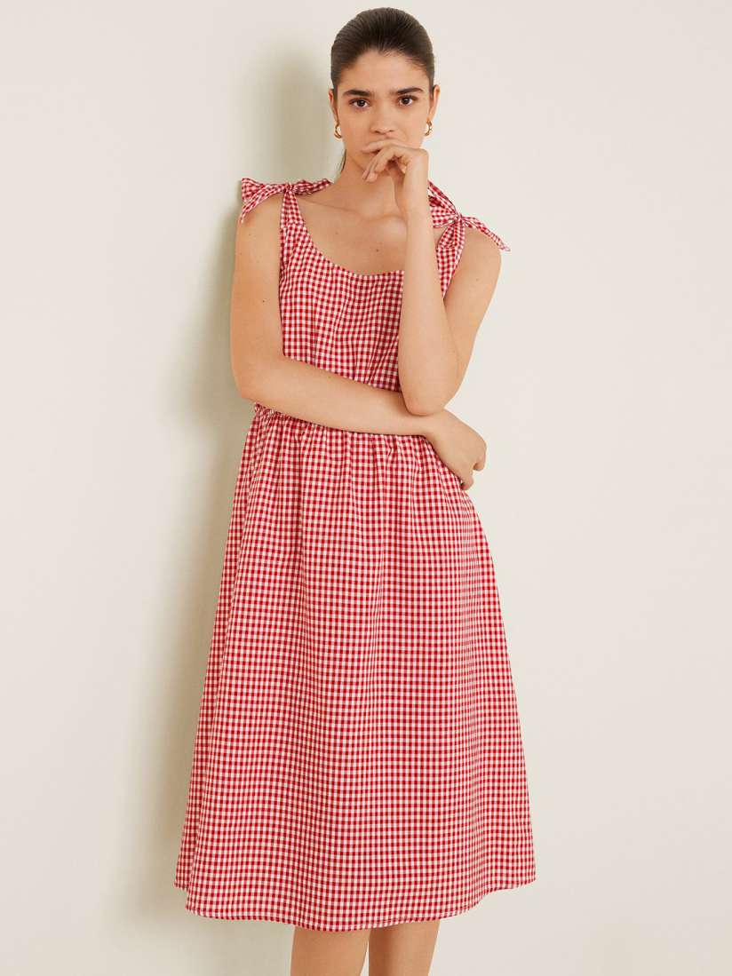 Buy MANGO Women Red White Checked A Line Dress Dresses for Women 8676417 Myntra