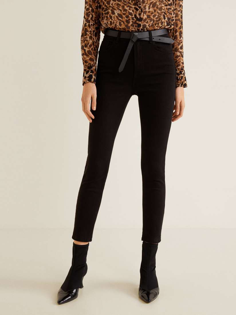 Buy MANGO Women Black Skinny Fit Mid Rise Clean Look Stretchable Cropped Jeans Jeans for Women 8676619 Myntra