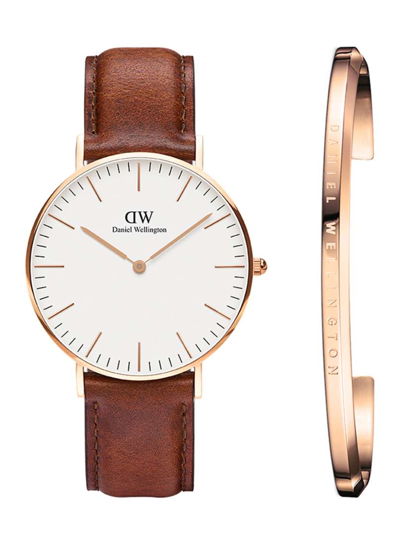 Buy Daniel Wellington Women White Rose Gold Toned Set Of 3 Leather Watch Gift Set DW00500328 Watch Gift Set for Women 8678621 Myntra