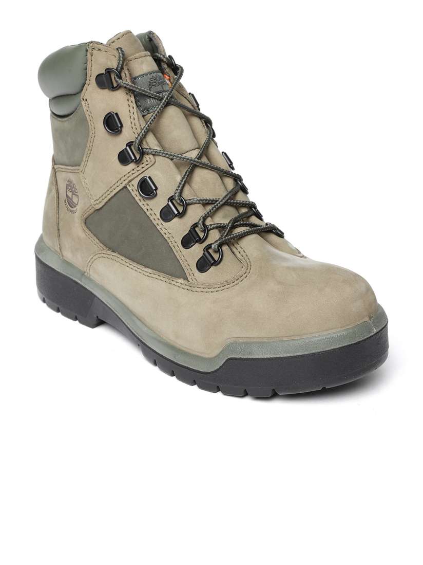 Olive green timberland field boots top