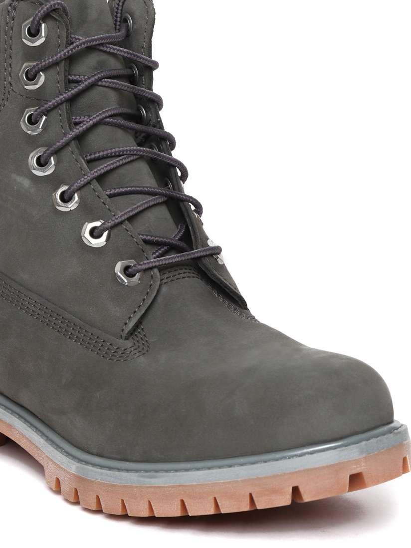 Buy Timberland Men Charcoal Grey Solid 6 Premium Waterproof Casual Leather Flat Boots Boots for Men 8685477 Myntra