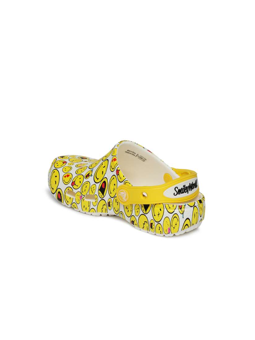 Yellow and white crocs cheap