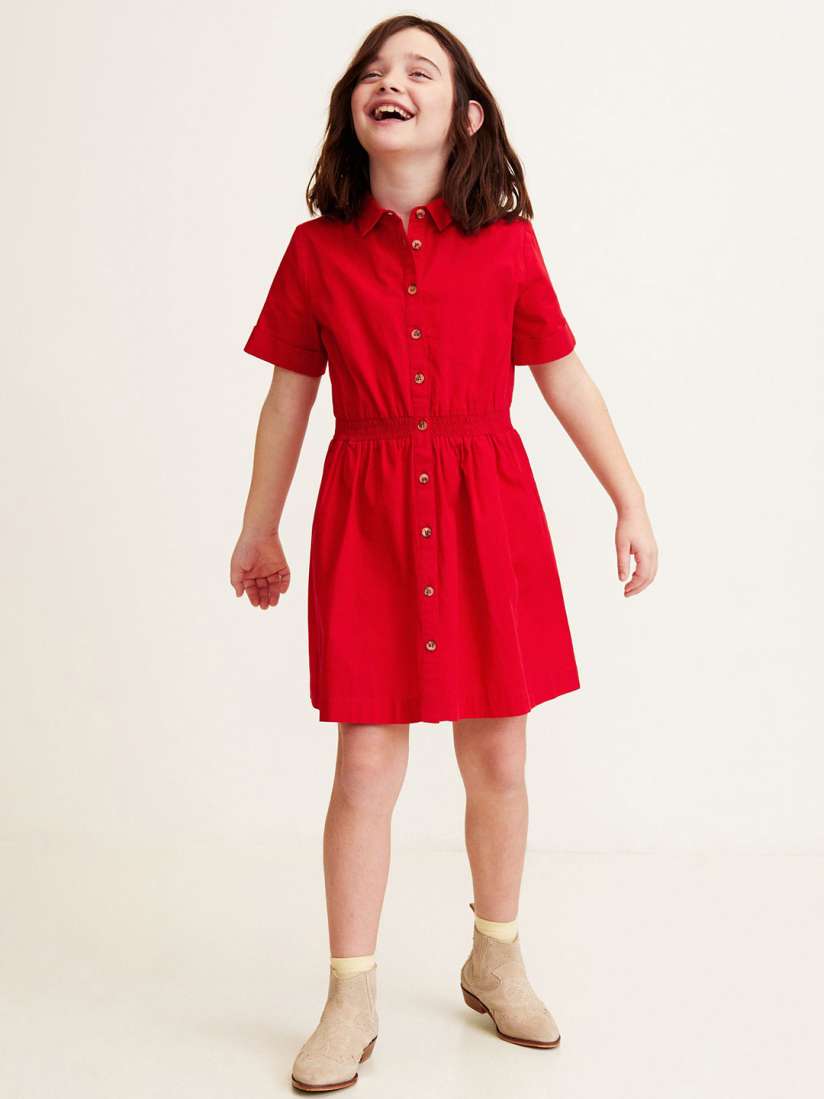 Buy Mango Kids Girls Red Solid Shirt Dress Dresses for Girls 8703089 Myntra