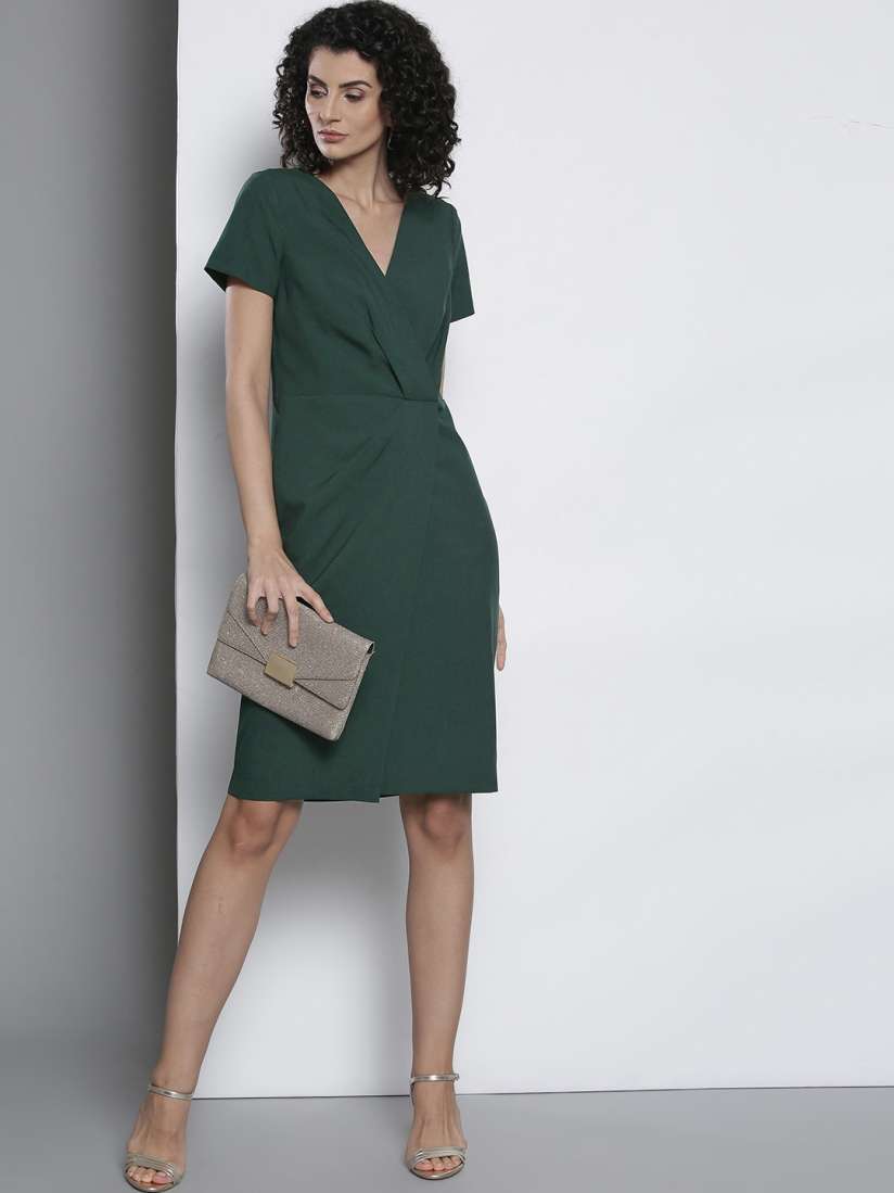 Dorothy perkins green wrap dress clearance