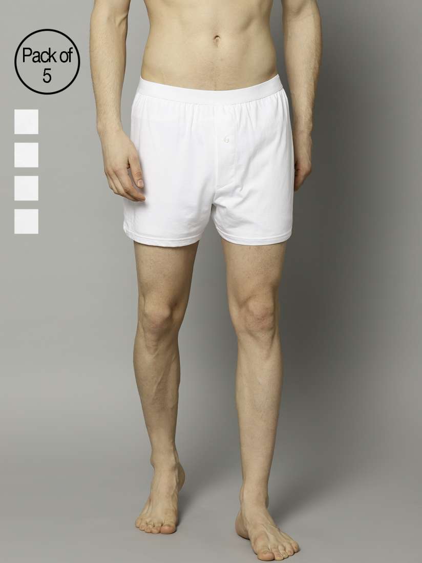 Buy Marks Spencer Men Pack of 5 Solid Pure Cotton Boxers T148304FWHITE Boxers for Men 8733719 Myntra