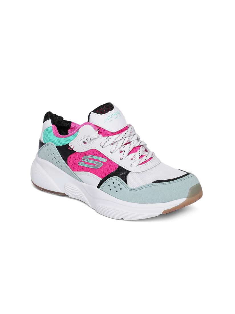 Buy Skechers Women White Pink MERIDIAN CHARTED Leather Sneakers Casual Shoes for Women 8747031 Myntra