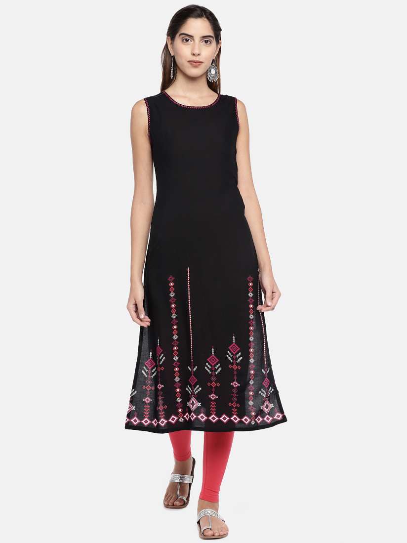 Buy Ethnicity Women Black Woven Design Anarkali Kurta Kurtas for Women 8748671 Myntra