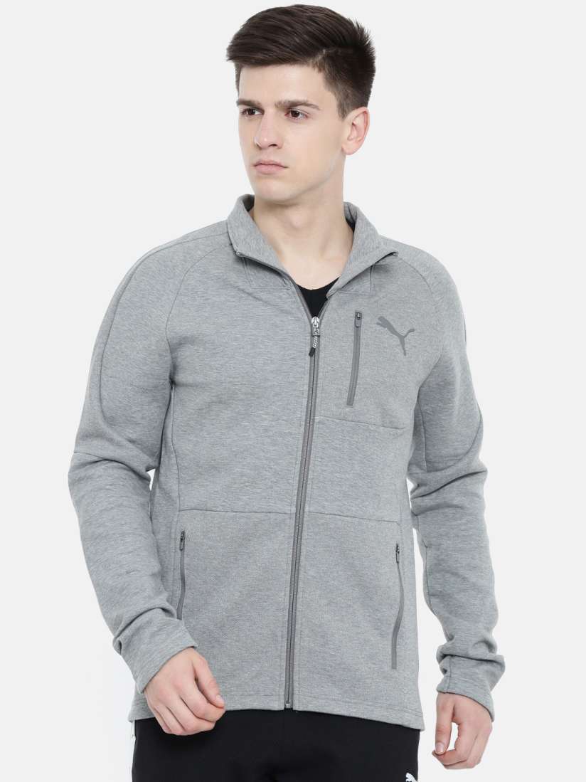 Buy Puma Men Grey Melange Slim Fit Solid Evostripe Move DryCELL Sweatshirt Sweatshirts for Men 8748889 Myntra