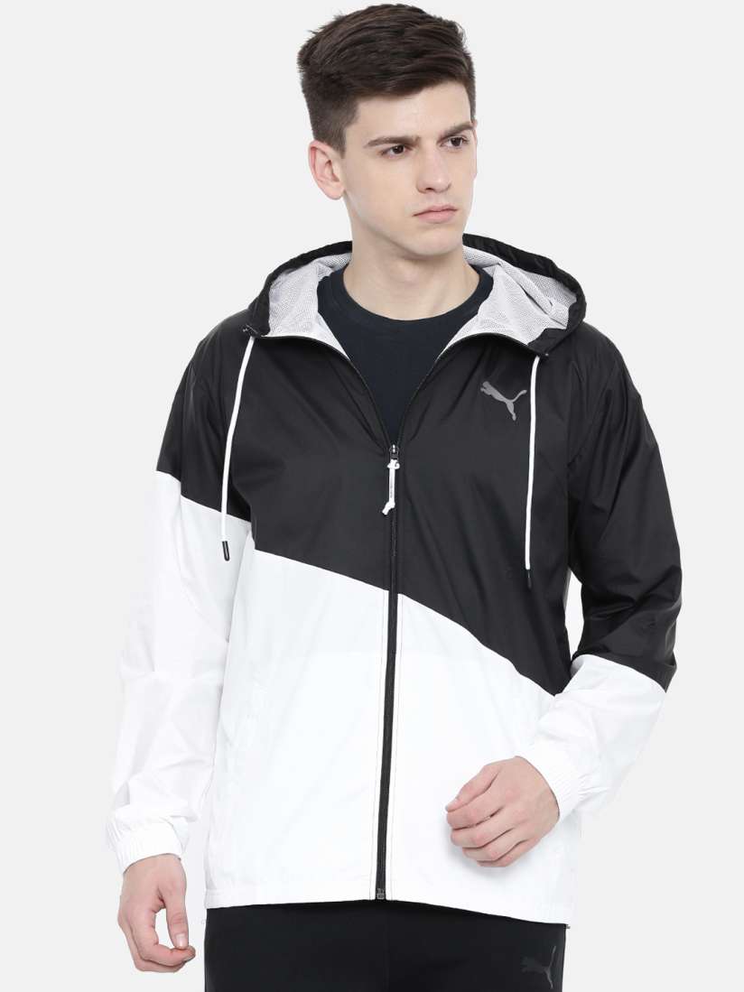 Puma black and white windbreaker store