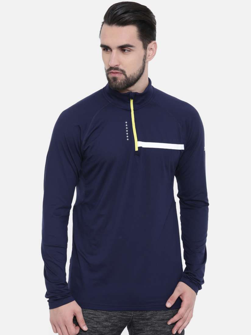 Buy Puma Men Navy Blue Solid Ignite Half Zip Top dryCELL Running Sweatshirt Sweatshirts for Men 8755971 Myntra