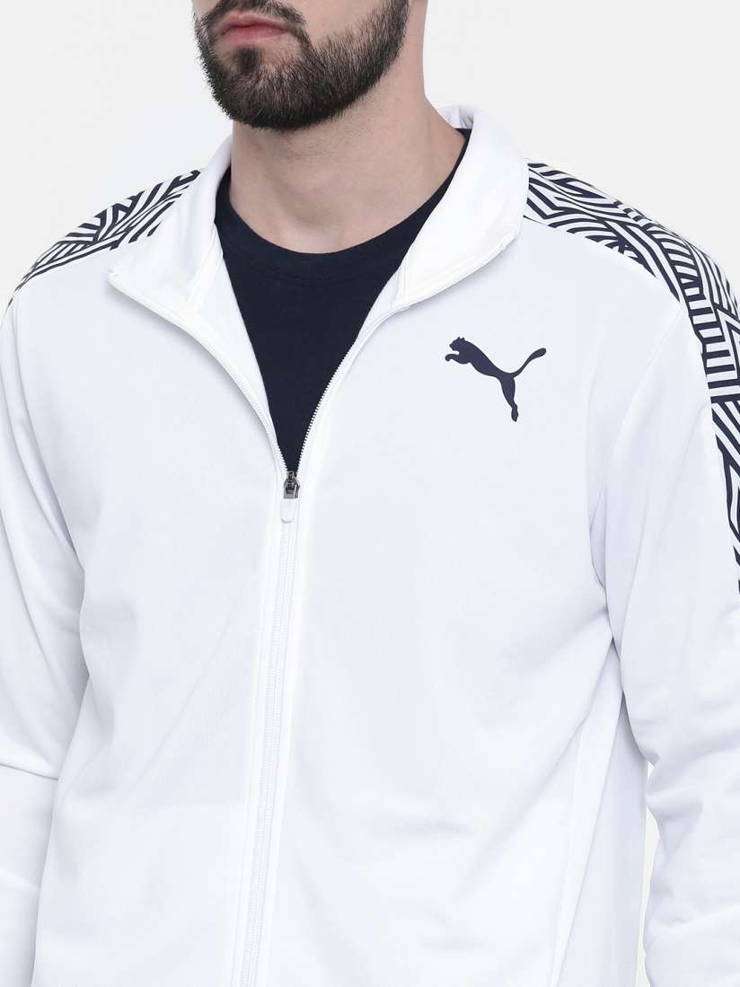 Buy Puma Men White Navy Blue Graphic Tricot Op Tracksuit Tracksuits for Men 8756005 Myntra