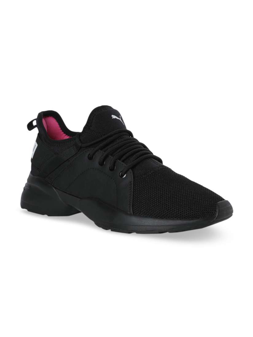 Puma black shoes myntra sales