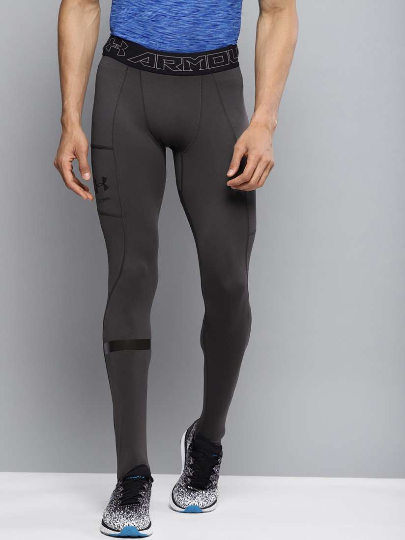 Buy UNDER ARMOUR Men Charcoal Grey Solid Storm Cyclone Cold Gear Tights Tights for Men 8774647 Myntra