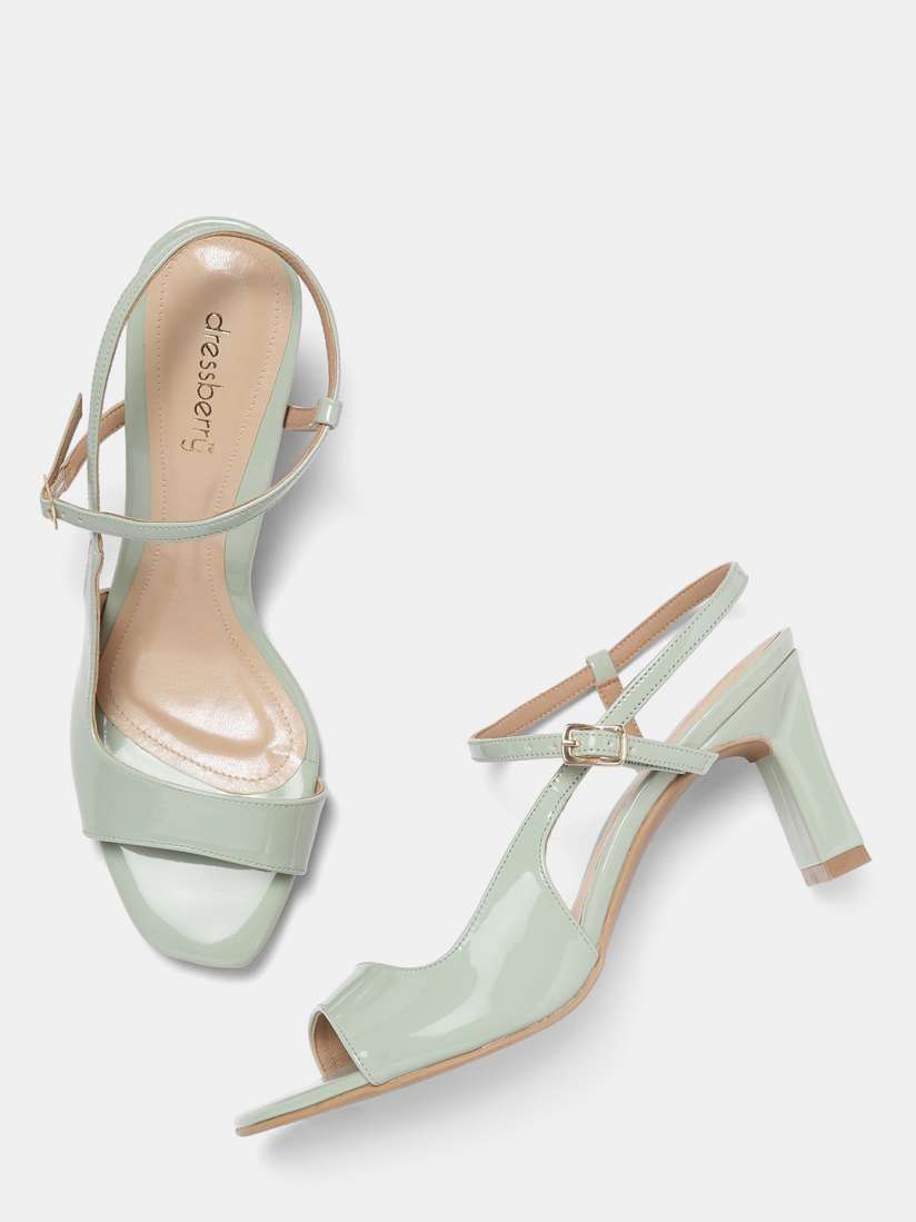 Buy DressBerry Women Green Solid Block Heels Heels for Women 8786867 Myntra