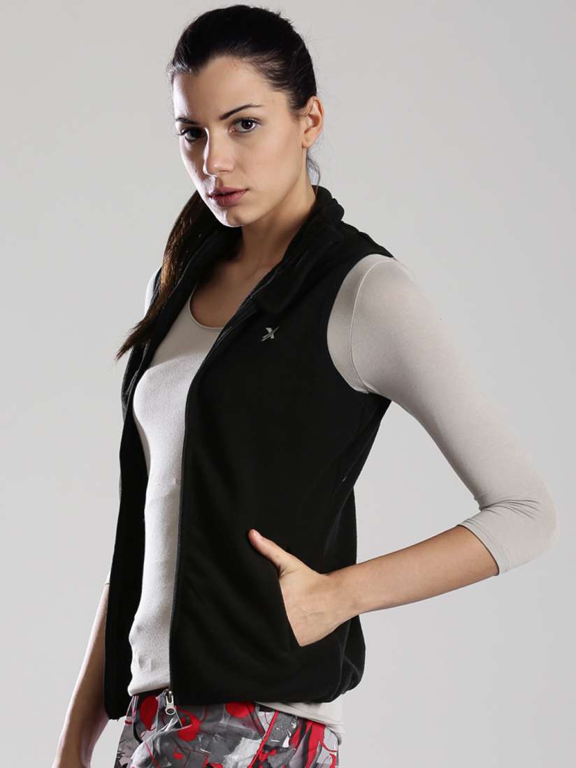 Buy HRX by Hrithik Roshan Black Insulation Fleece Sleeveless Active Jacket Jackets for Women 878997 Myntra