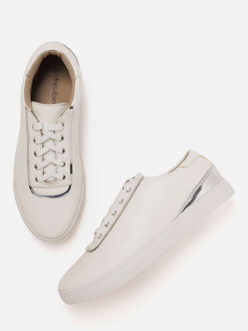 Buy DressBerry Women White Solid Sneakers Casual Shoes for Women 8790081 Myntra