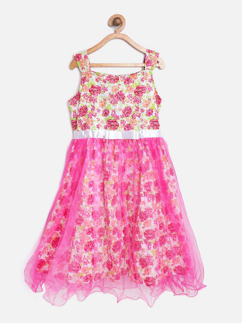 Buy 612 league Girls Pink Printed Fit and Flare Dress Dresses for Girls 8792467 Myntra