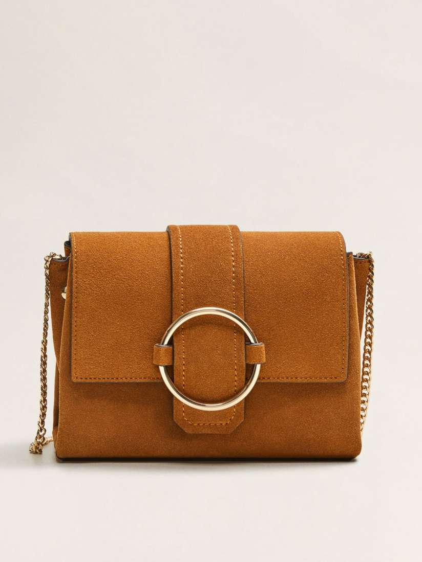 Buy MANGO Mustard Yellow Solid Leather Sling Bag Handbags for Women 8798339 Myntra