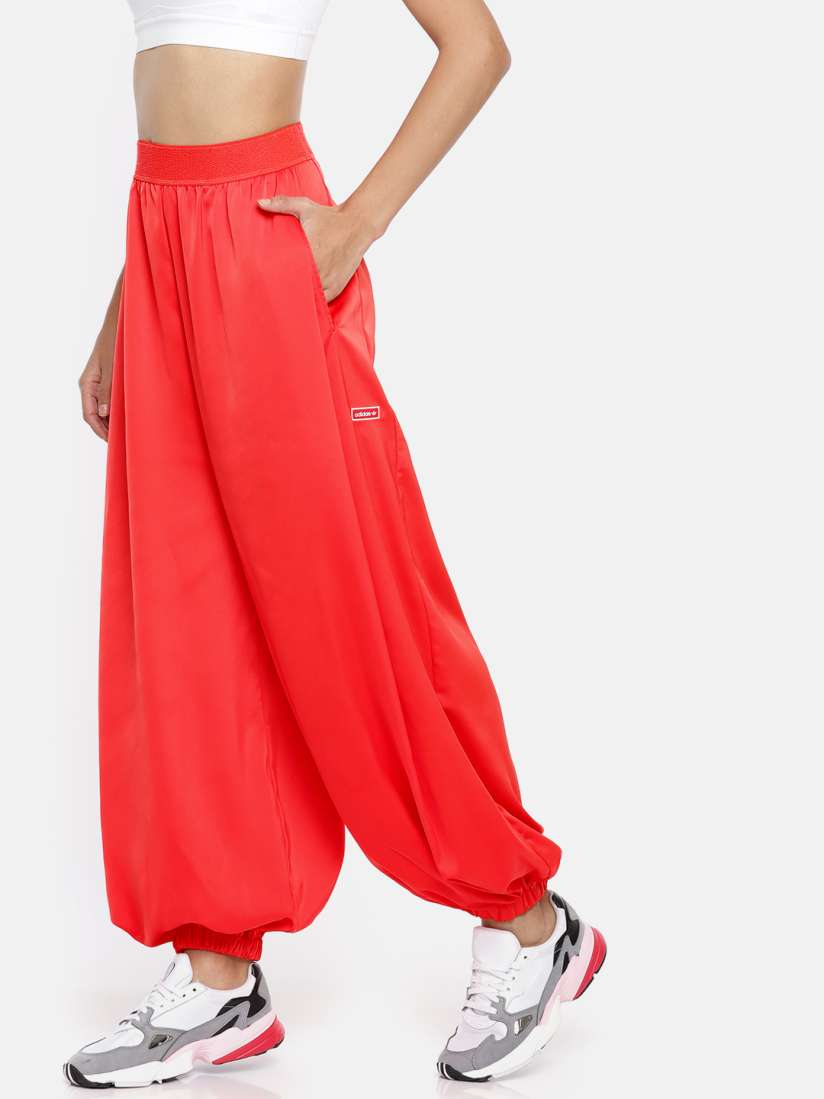Adidas red joggers womens hot sale