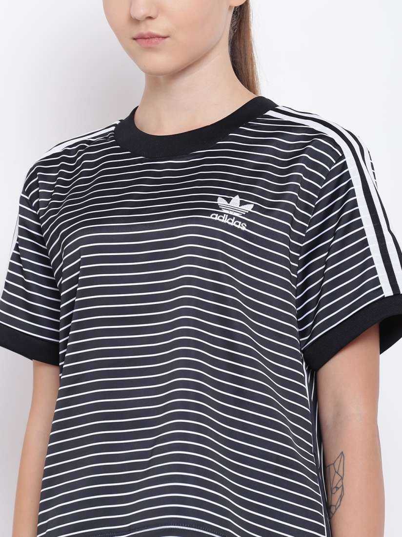 Adidas black and white shirt womens clearance