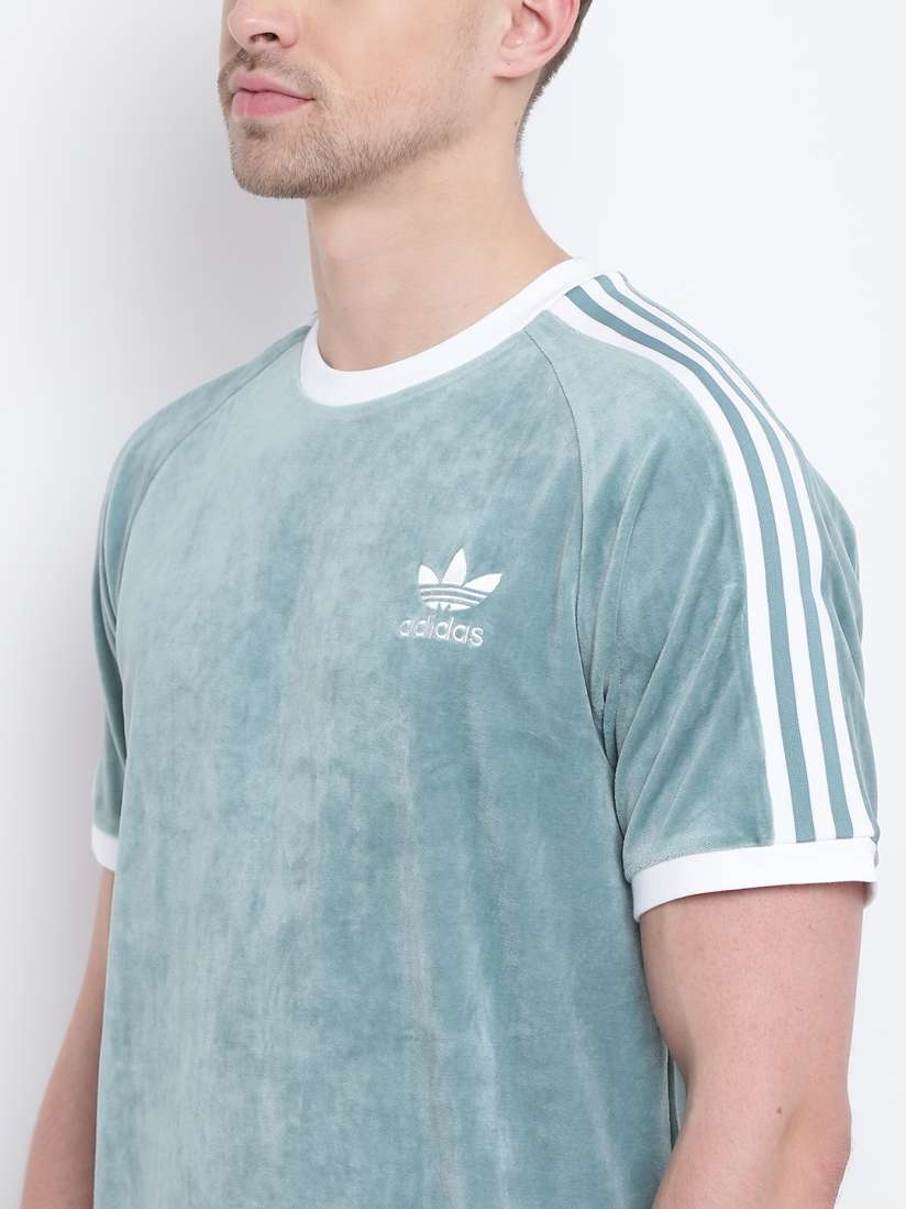 Buy ADIDAS Originals Men Grey Solid COZY Round Neck Velvet T shirt Tshirts for Men 8810171 Myntra