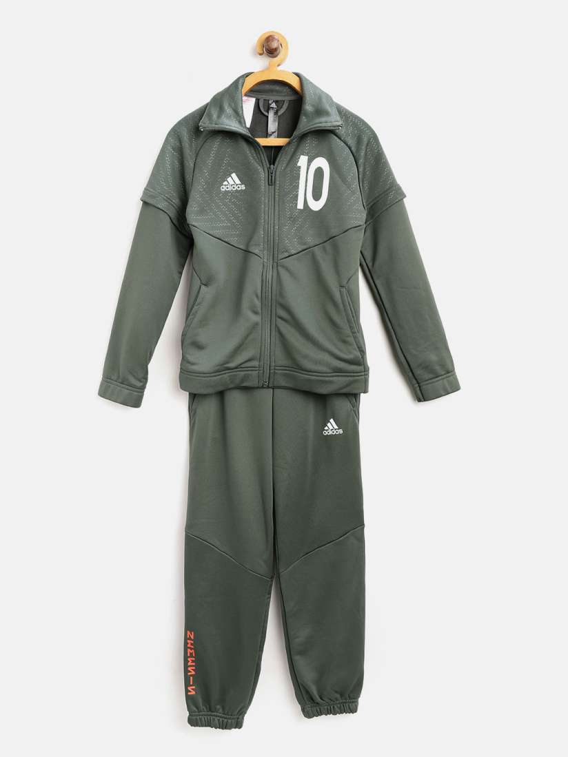 Khaki green adidas tracksuit junior outlet