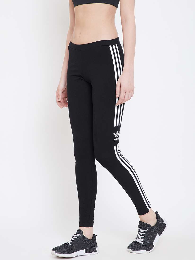 adidas trefoil black leggings
