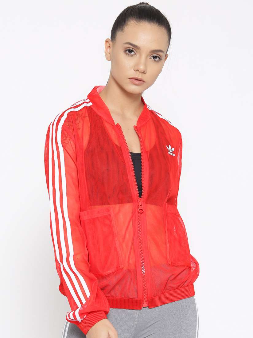 Buy ADIDAS ORIGINALS Women Red Solid Mesh Sheer Sweatshirt Sweatshirts for Women 8810641 Myntra