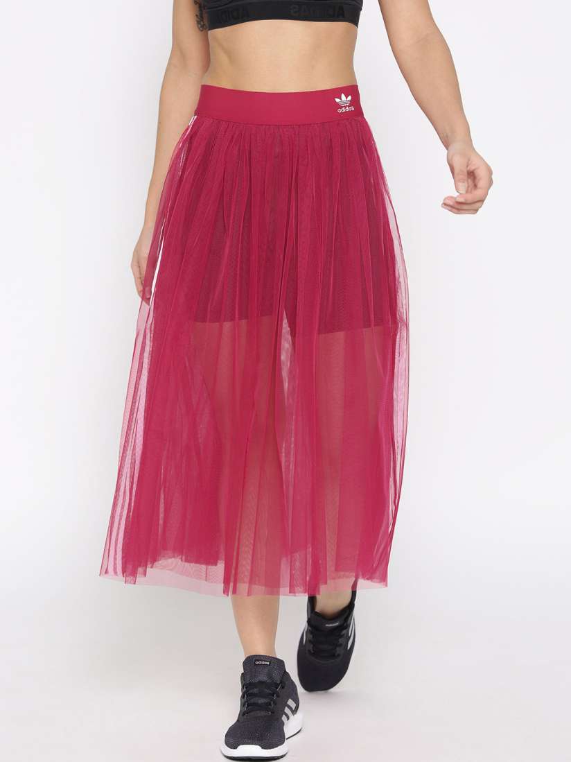 Buy ADIDAS Originals Women Magenta Solid Tulle Sheer Flared Skirt Skirts for Women 8810675 Myntra