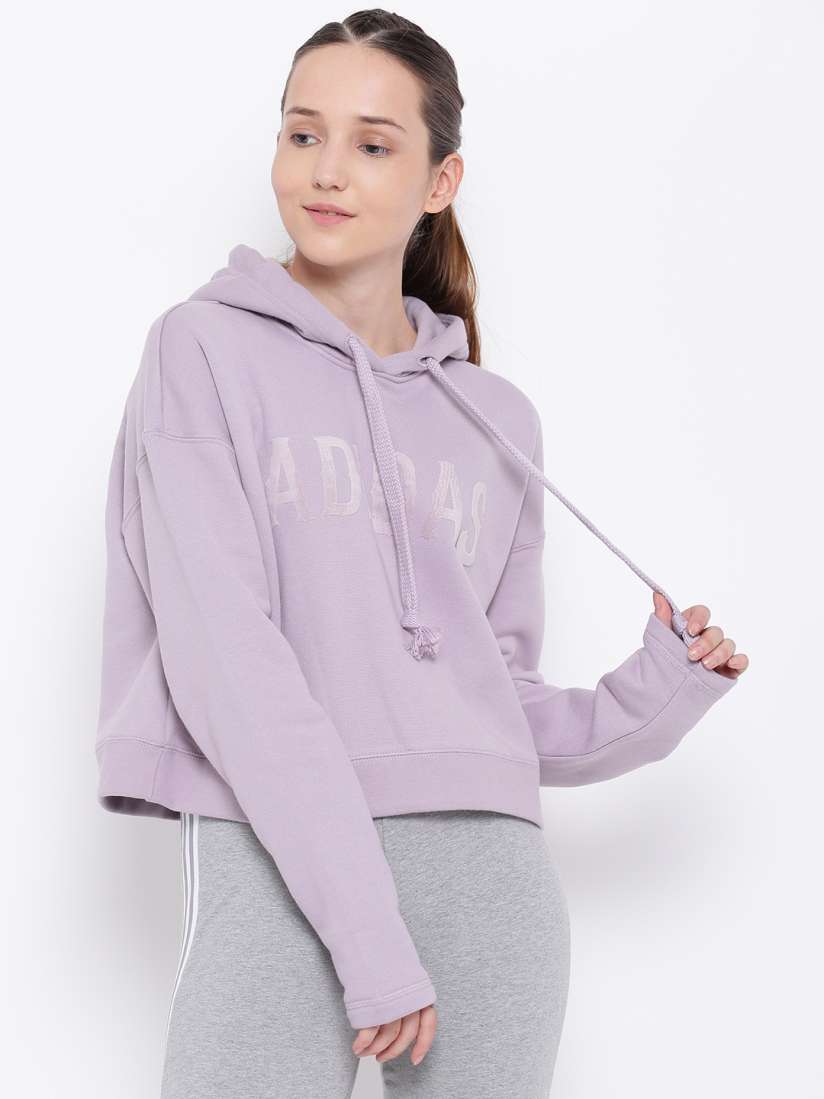Adidas purple cropped hoodie hotsell