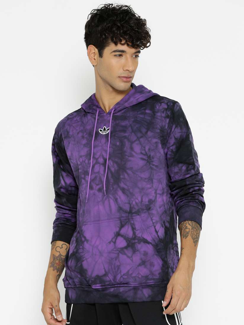 Buy ADIDAS Originals Men Purple Black Space Dyed Hooded Sweatshirt Sweatshirts for Men 8810769 Myntra