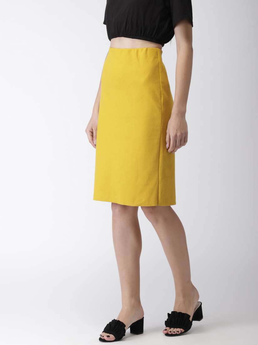Yellow pencil skirt forever 21 on sale