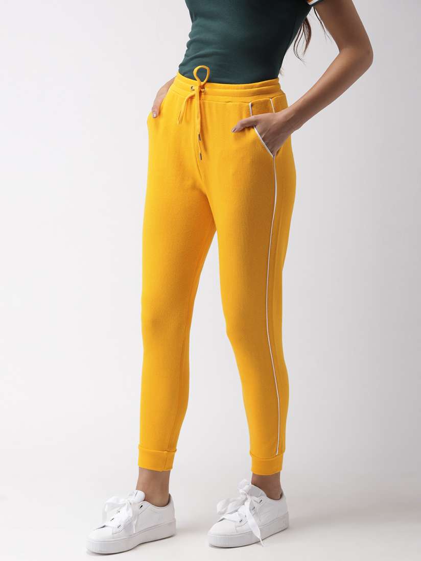 Buy FOREVER 21 Women Yellow Regular Fit Solid Joggers Trousers for Women 8821839 Myntra