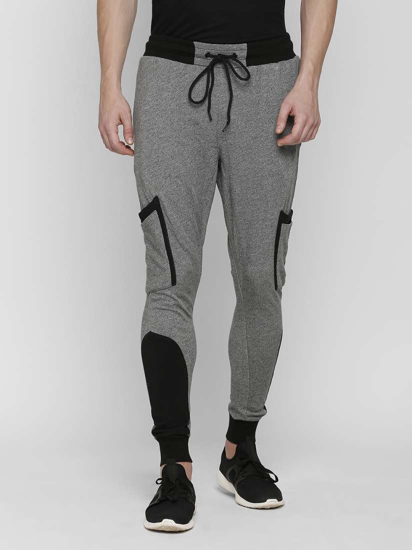 Buy SKULT by Shahid Kapoor Men Grey Black Colourblocked Slim Fit Joggers Track Pants for Men 8823923 Myntra