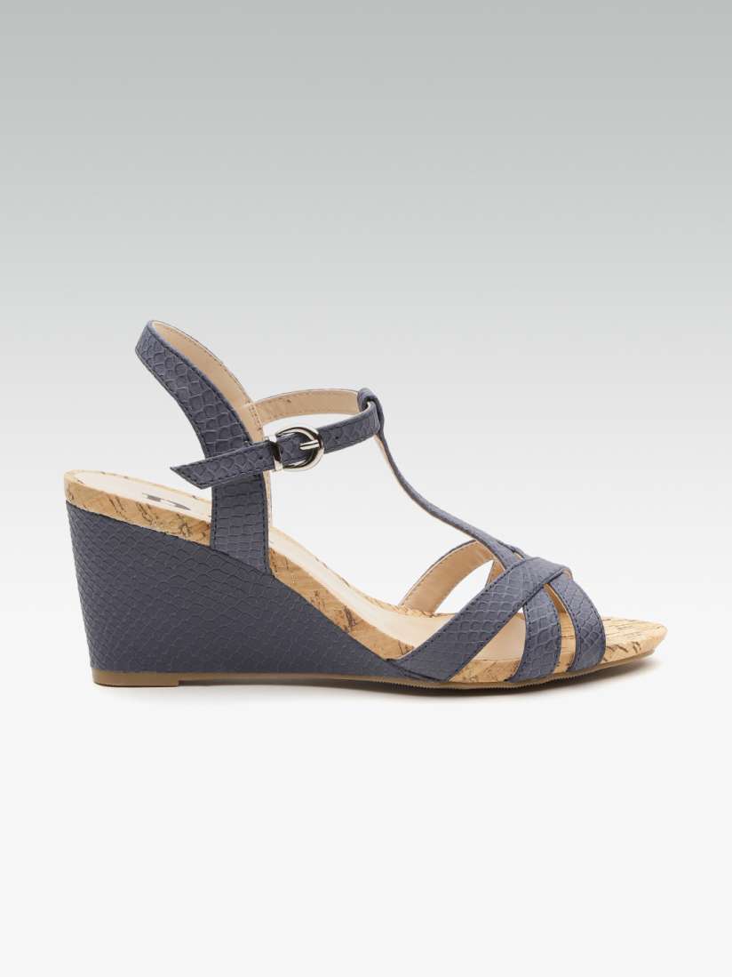 Buy Dune London Women Navy Blue Snakeskin Textured Wedges Heels for Women 8825591 Myntra