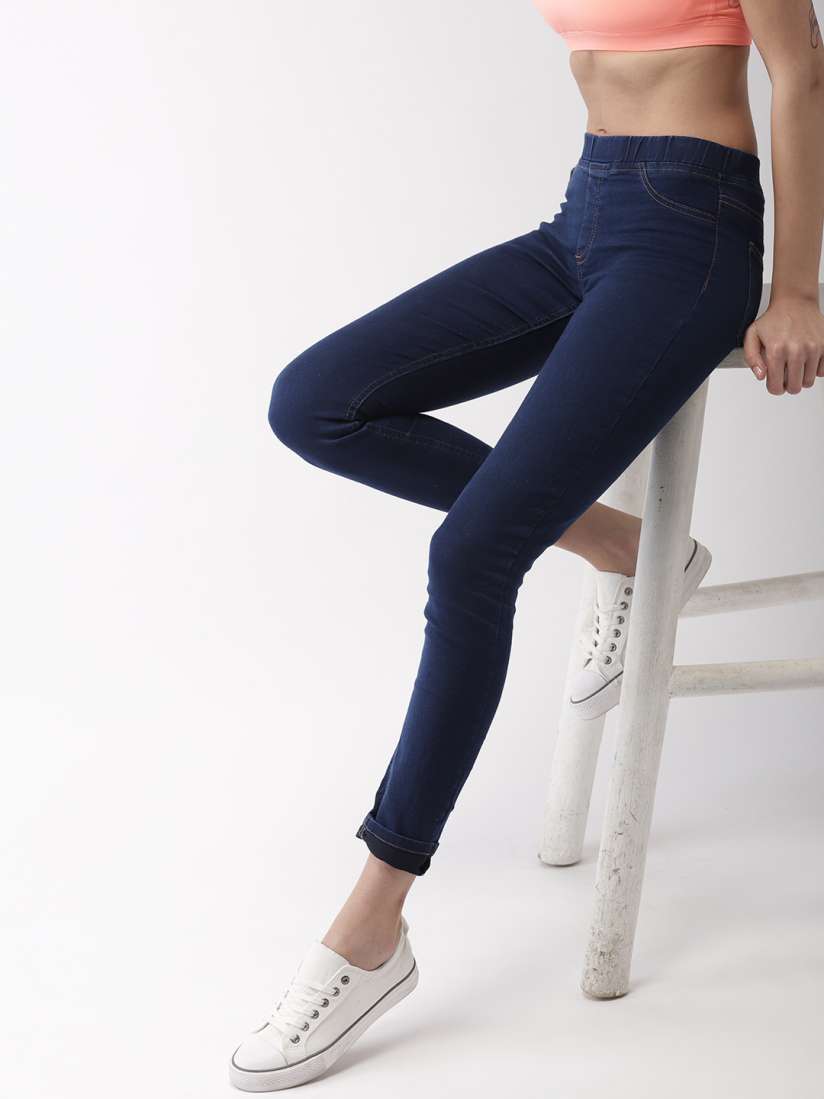 Buy FOREVER 21 Kendall Kylie Women Blue Denim Jeggings Jeggings for Women 8825663 Myntra