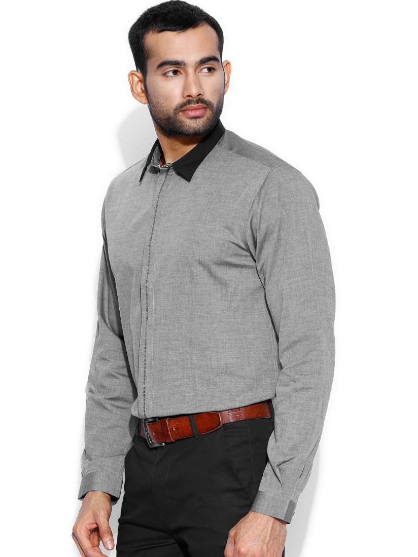 Buy Wills Clublife by Wills Lifestyle Dark Grey Formal Shirt Shirts for Men 882640 Myntra