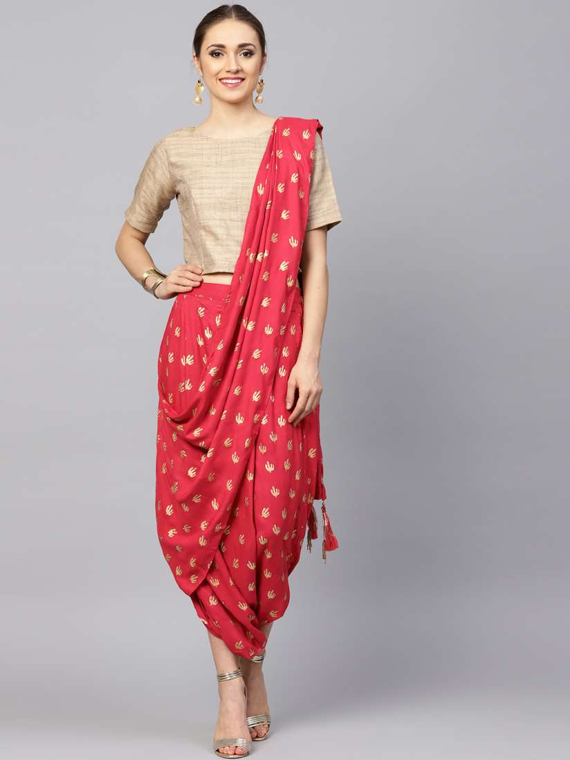 Buy Ishin Printed Ready to Wear Dhoti Saree Sarees for Women 8833485 Myntra