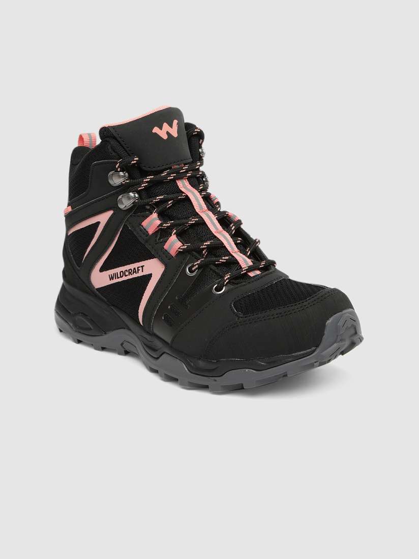 Buy Wildcraft Women Black Solid TRKNiQ X High Top Trekking Shoes Casual Shoes for Women 8835427 Myntra